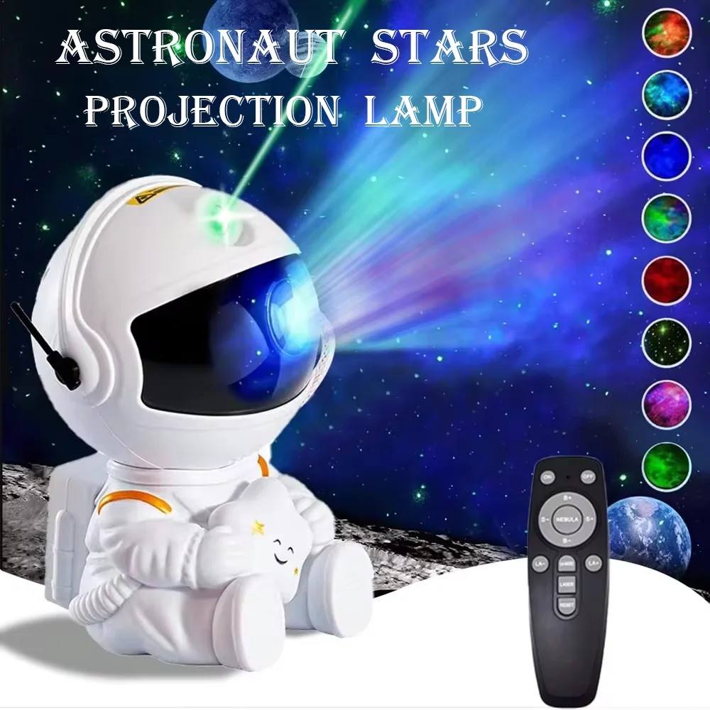 Star Projector Galaxy Night Light Astronaut Space Projector Starry Nebula Ceiling LED Lamp for Bedroom Home Decorative kids gift