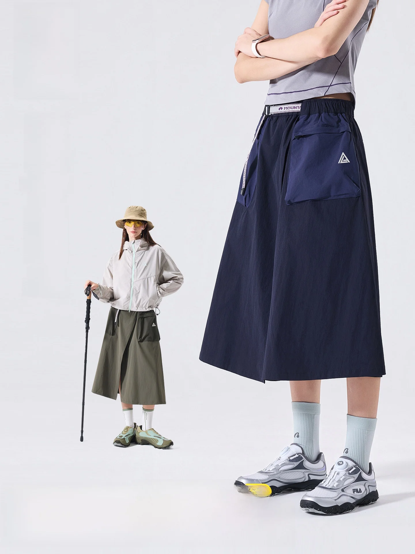 LAZY DAY Women's Outdoor Waterproof Quick Dry Breathable Color Block Long Skirt Summer Lightweight Hiking Workwear Sports Skirt