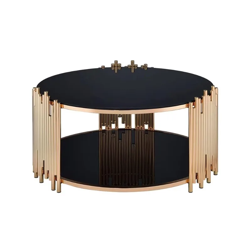 # High-quality Double-deck Tempered Glass Coffee Table Furniture for Apartment Villa Salons