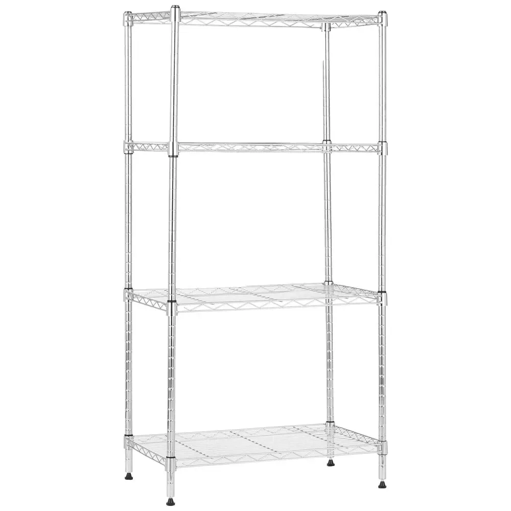 

Стеллаж для хранения Basics 4Shelf с регулируемыми полками для гаража, стальная проволочная конструкция, грузоподъемность 200 фунтов на полку, 13,4 дюйма глубина x 23,2 дюйма ширина.
