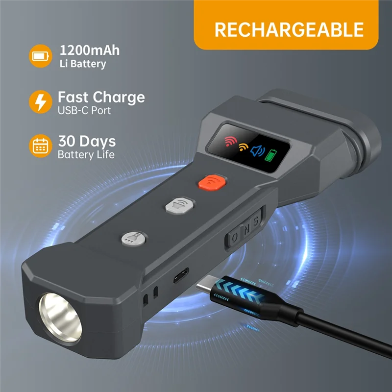 FULL-N30 Repelente ultrassônico para cães Dispositivos dissuasores de casca Recarregável Multifuncional Anti-Ruído Anti-Parque Treinador de cães de estimação