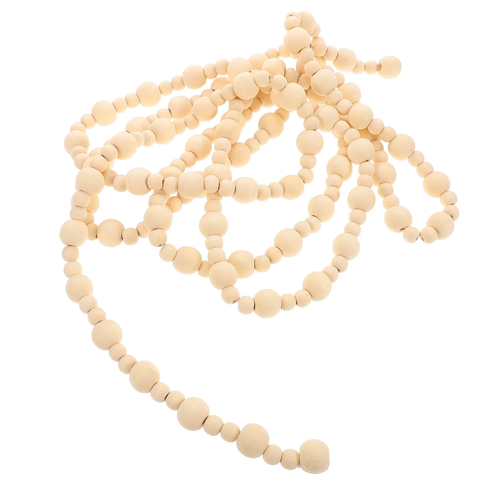 

Wooden Bead Wreath Christmas Pendant Handcrafted Natural Wood Hanging Ornament for Wall Door Window Festival Party Decorations