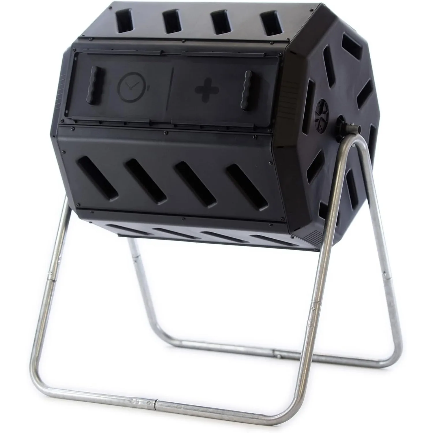 37 Gallon Dual Chamber Tumbling Composter Canadian-Made, 100% Recycled Resin - Rotating Compost Tumbler Bin for Garden, HOT