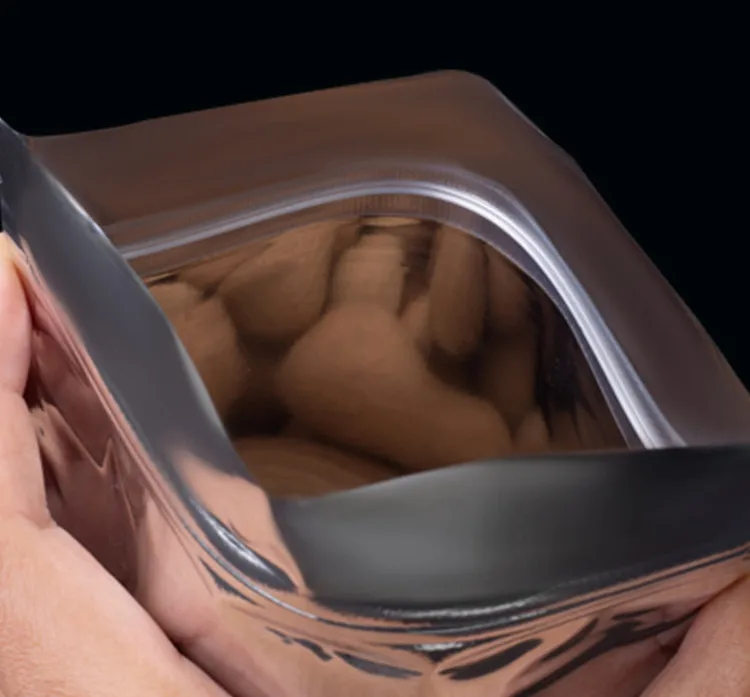 100 Stück stehen auf glänzende Aluminium folien beutel wieder versch ließbare Snack Kaffeebohnen Gewürze Getreide Zucker Kekse Trocken früchte Geschenk beutel
