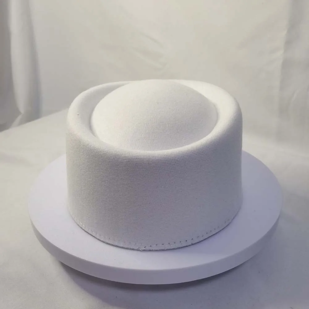 Vintage Looking Pillbox Hat French Style Air Hostess Airline Stewardess Caps Dome Solid Color Formal Hat Banquet