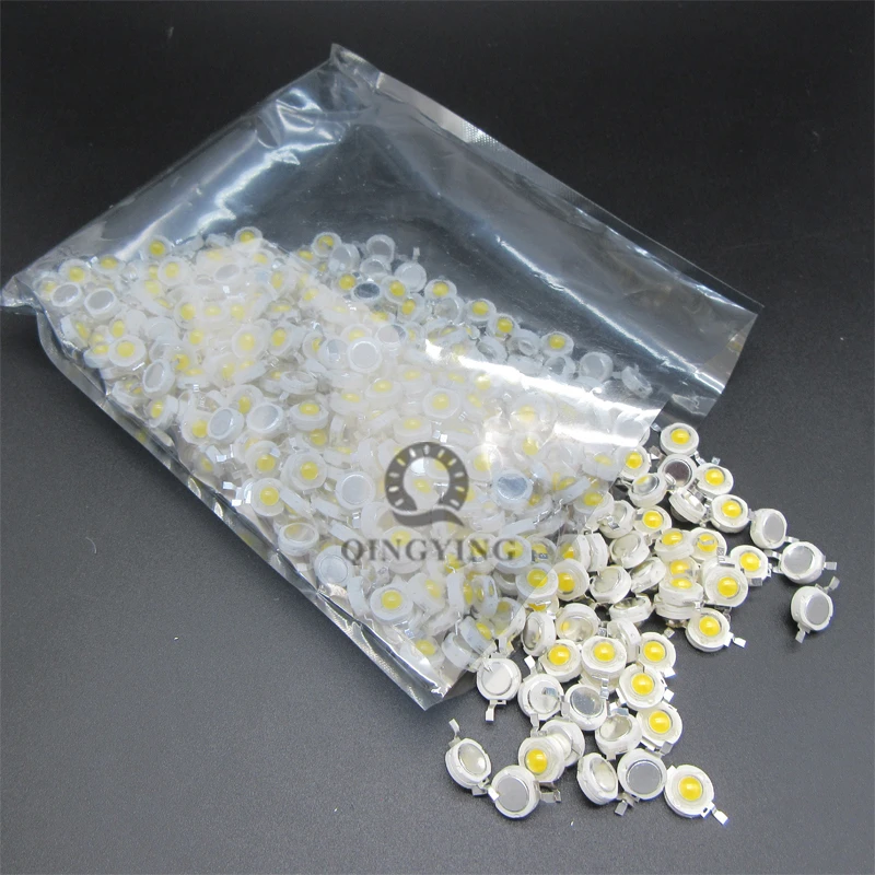 500pcs 1W 3W Copper LED High Power LEDs Bulbs Bead Full Spectrum Cold White Warm White Red Green Blue Yellow