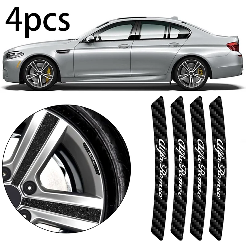Adesivos de alumínio para aro de roda com logotipo de carro, 4 peças, para Alfa Romeo 156 159 Giulia Stelvio Giulietta Tonale Disco Volante, acessórios.