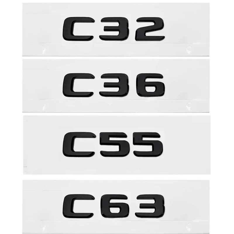 ABS Car Rear Sticker Letter Emblem Trunk Badge for Mercedes Benz C32 C36 C55 C63 C200 C220 C230 C Class W210 W205