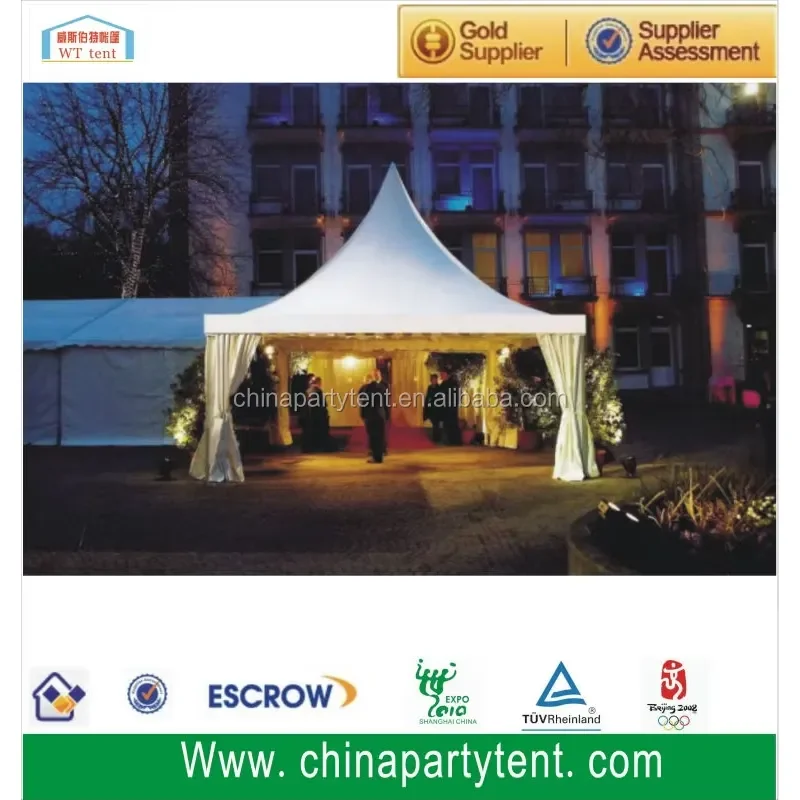 for Custom Party Tent for Events Aluminum PVC Fabric Outdoor Straight Bracing Pagoda Tent 15 ft X 15 ft 4.5 m X 4.5 M