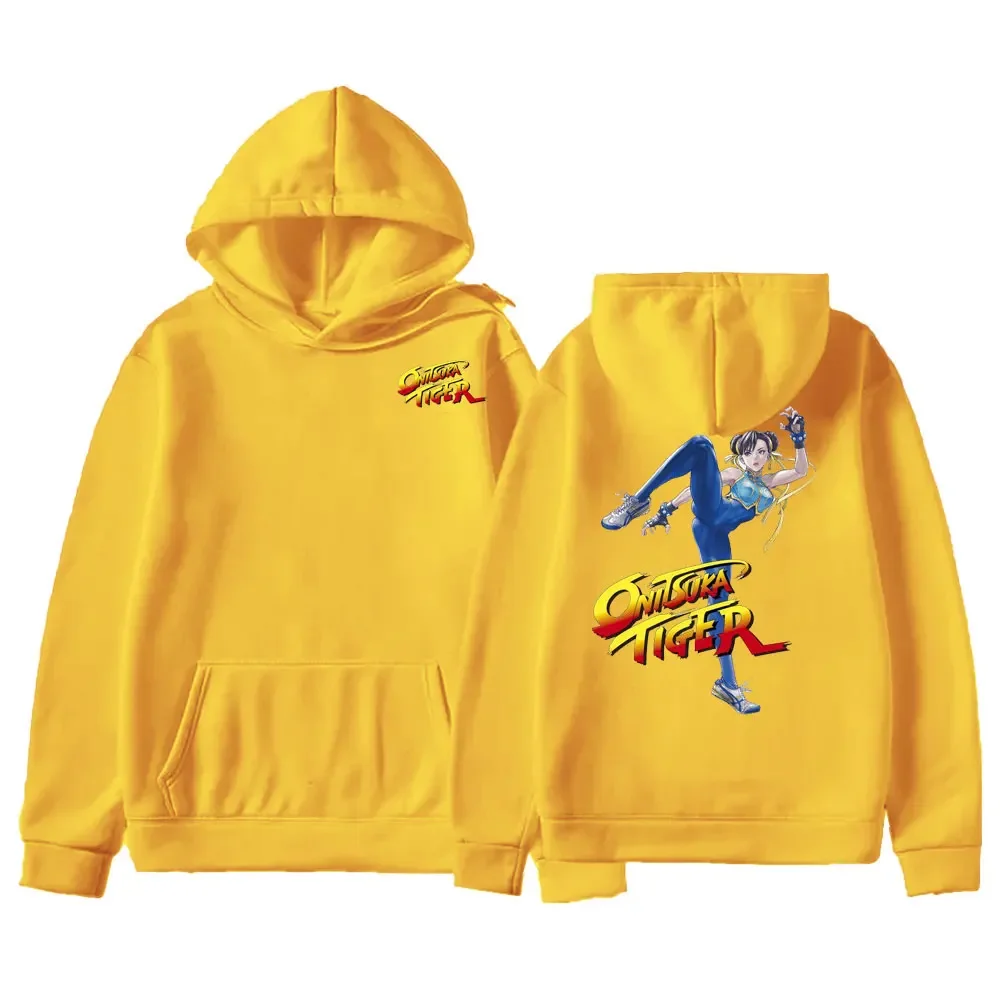 Felpa con cappuccio da uomo Street Fighter Anime Game Stampa Felpa casual autunno/inverno a maniche lunghe Stampa fronte-retro Streetwear