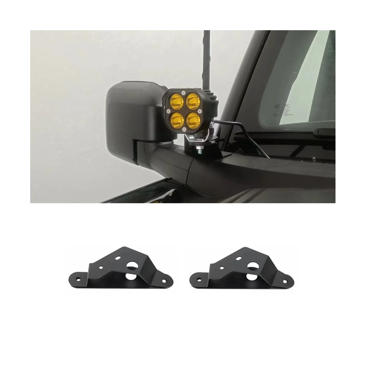 Dual Lamp Side Pillar Mounting Brackets Work Light Mounting Holder Support for Ford Bronco 2021 2022 2023