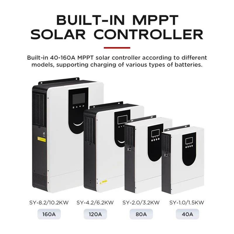 6.2kw 48v Hybrid Solar Inverter 6200W 6.2kva High Frequency Pure Sine Wave Charger MPPT Optional WiFi 60hz Output Frequency