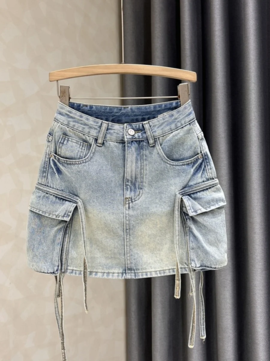 Fashionable High Waist Denim  Skirt Women's Summer New Design Versatile Slimming A-Line Short Skirt Trendy Commute Style