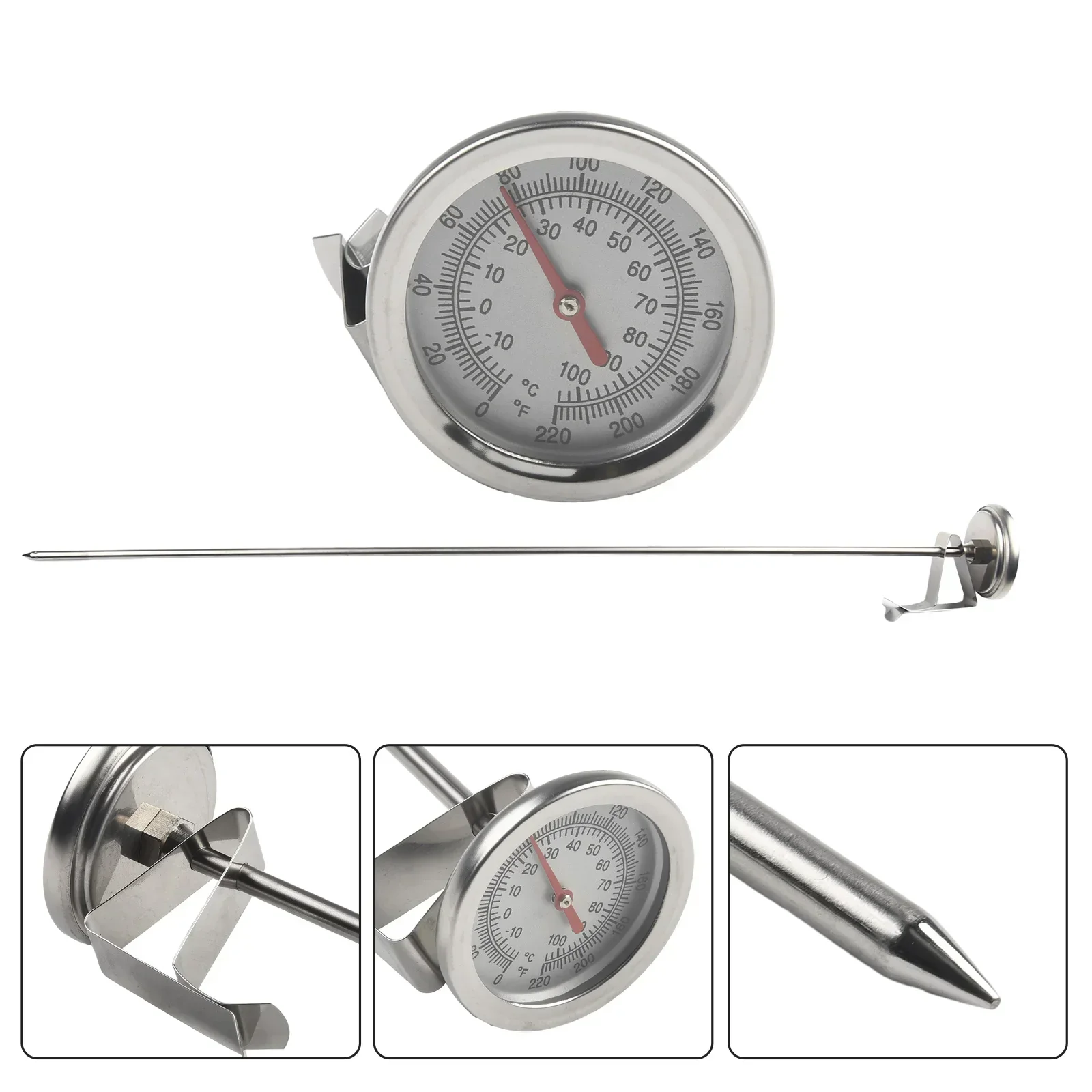 High Quality Thermometer Compost Soil Silver Stainless Steel Water Yard 0～120℃ 20inch 50cm Length Home Outdoor