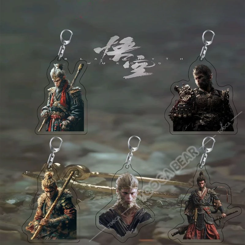 Black Myth Wukong Keychain Cosplay Accessories Sun Wukong  Mi Dao Ren Midaoren Monkey Acrylic Keyring Pendant Key Chain Gift