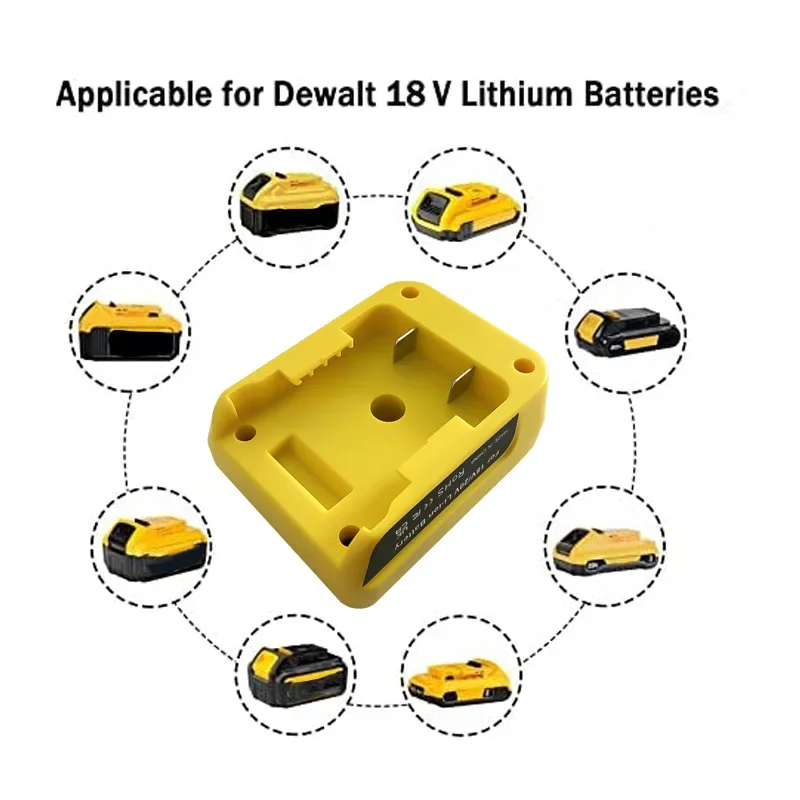 อะแดปเตอร์แบตเตอรี่พร้อมพอร์ตชาร์จเร็วแบบ USB คู่สำหรับแบตเตอรี่ Dewalt 18V 20V Li-Ion สำหรับ Milwaukee18V สำหรับแบตเตอรี่ลิเธียม M18