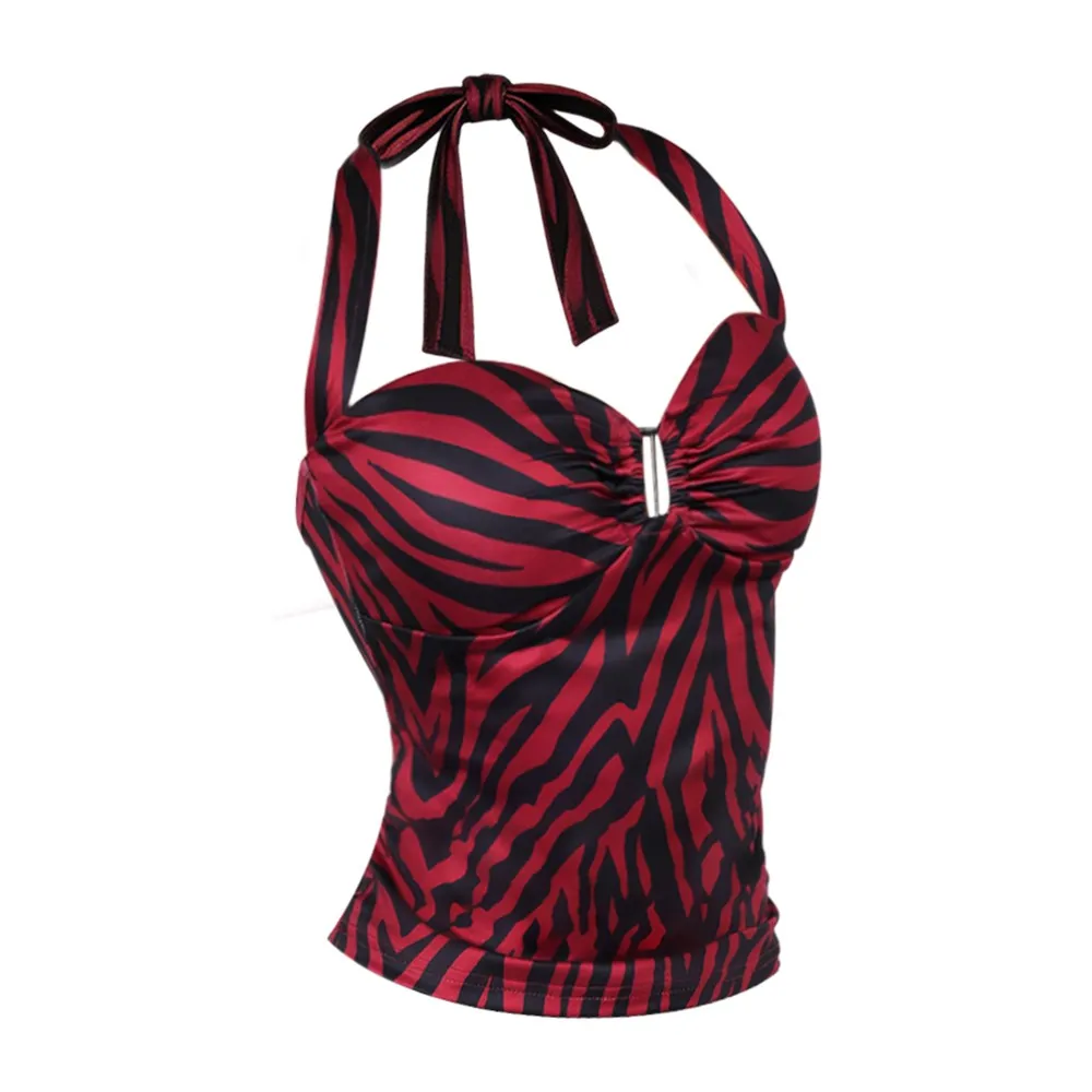 Nikki Cosplay Red Halter Top Movie Obsession Roleplay Costume Clothes Uniform Outfits Adult Women Dress Halloween Carnival Party view 4