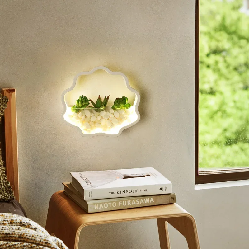 Bionic Modern Lamp LED Plant Wall Decoration Bedside Lamp Nordic Living room Aisle Corridor Wall Modeling Lamp