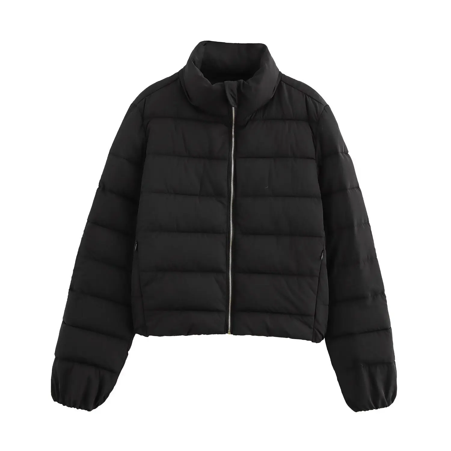 

Women's European And American Style Cotton Jacket Simple Versatile Stand-Up Collar Zipper Fashion Top for Wholesale 8073228