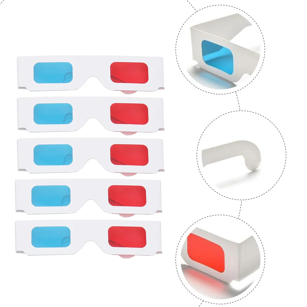 

10 pcs Red Blue Lightweight Portable For Movies Games Dvds Viewing Durable Stylish Home Use 3D Glasses For Movies 3D Viewing