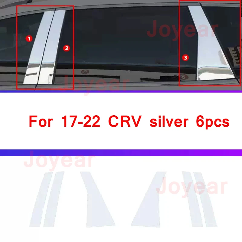 

For Honda CRV CR-V 2017-2021 Car Central Middle Column Window Trims B C Pillar Strip Sticker Protective Cover Accessorie