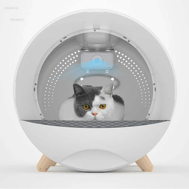 

Современный продукт для домашних животных, кошачий туалет, полностью закрытый песочница, брызгозащищенный дезодорант для кошек, подножки, лопатка для туалета, принадлежности