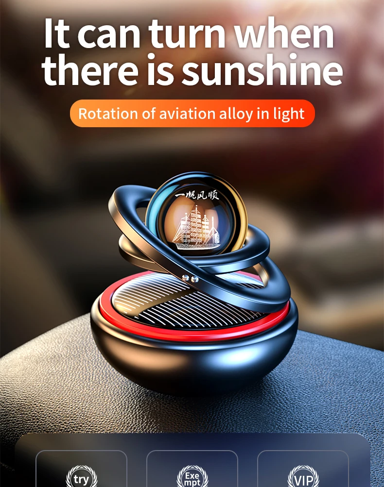 Car logo customized solar car air freshener rotating aromatic diffuser accessories men and women original perfume FOR BMW Merced