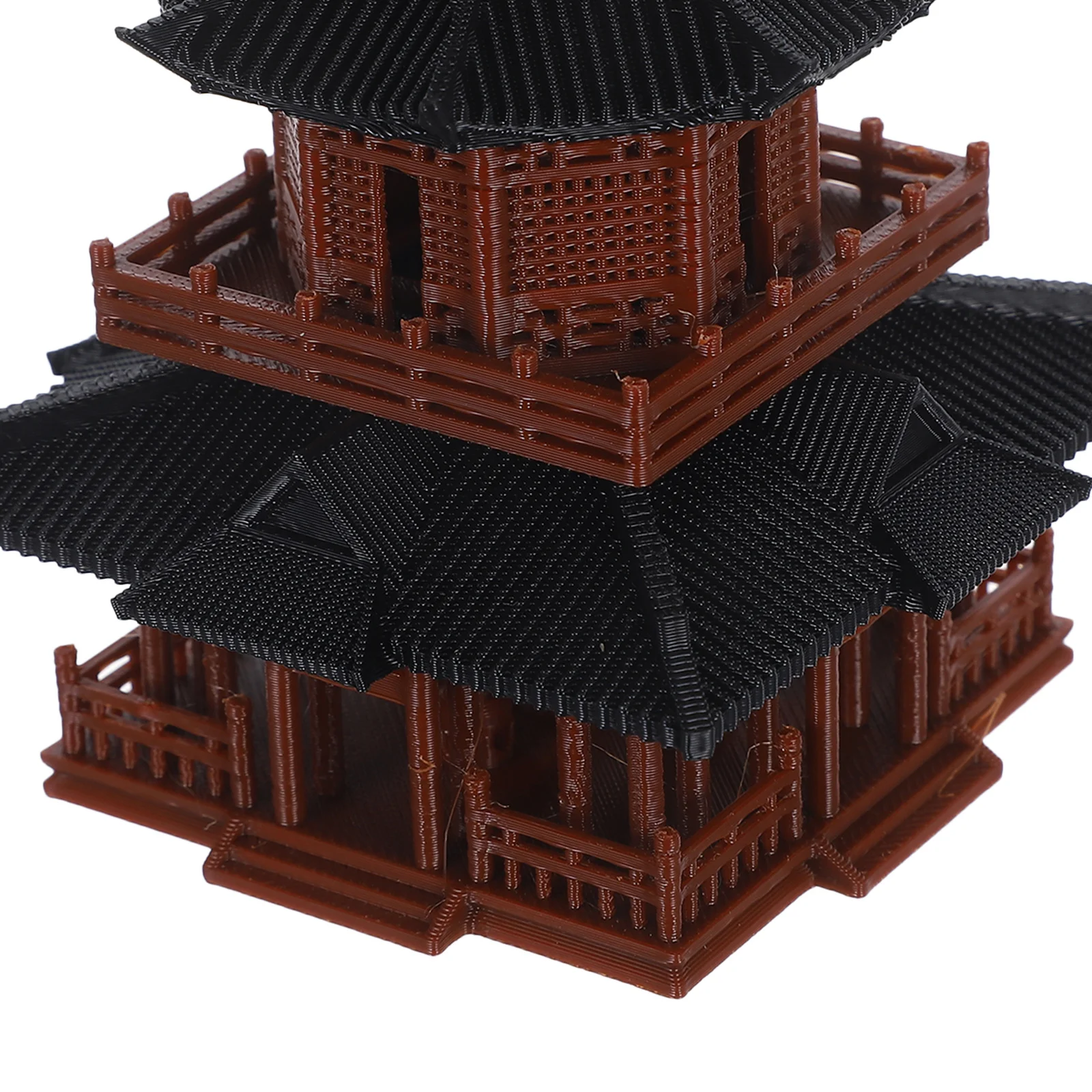 Micro Landscape Moon Tower: Ancient Chinese Hexagon Pavilion For Aquarium Terrarium Bonsai Decoration Sand Table Asian Garden