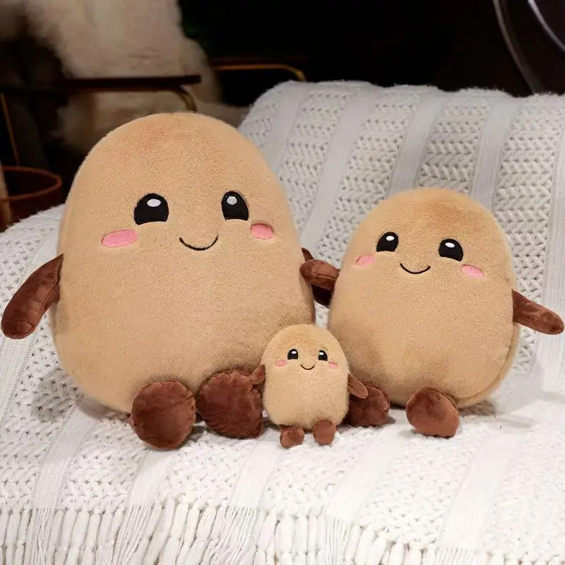 Lovable Potato Plush Toy Vegetable Potato Key Chain Bag Pendant Soft Potato Pillow Soothing Doll Farm Toys Kid Birthday Gift