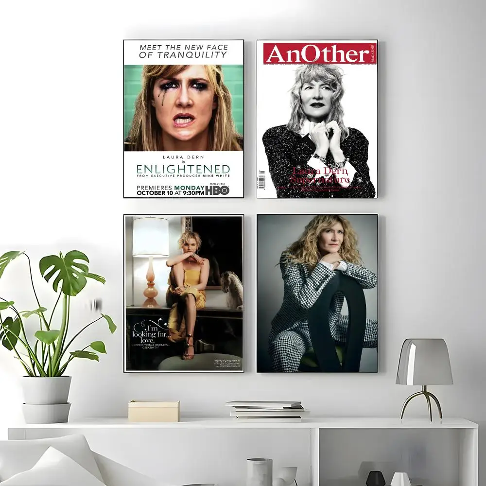 Actor Laura Dern Poster Self-adhesive Art Waterproof Paper Sticker Coffee House Bar Room Wall Decor
