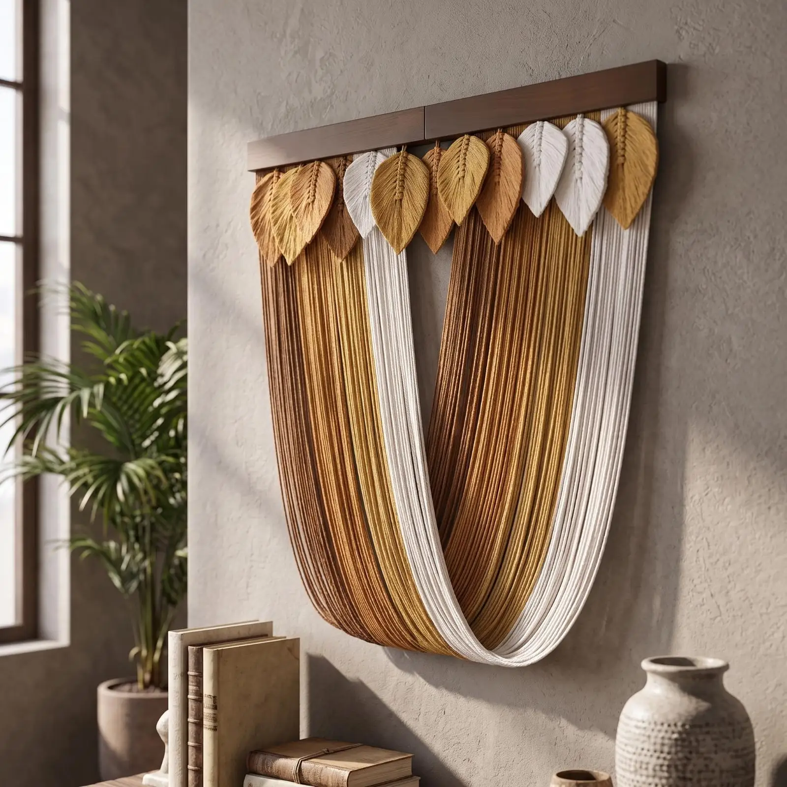 Macrame Wall Hanging Woven Macrame Wall Art Tapestry Handmade Decor Easy to Hang for Living Room, Bedroom