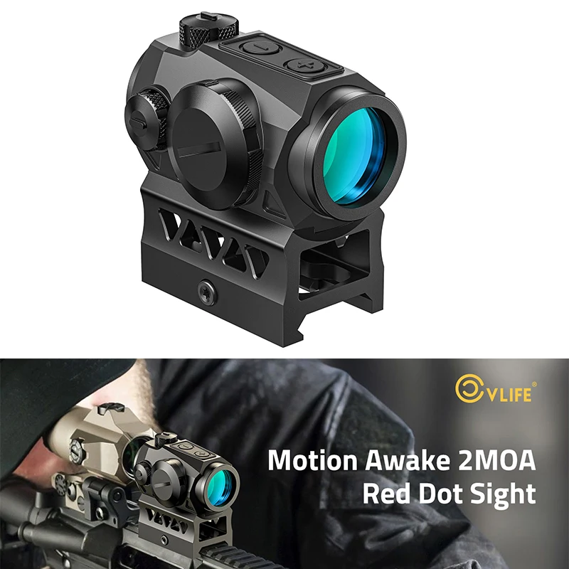 

CVLIFE Red Dot Sight 2MOA Reflex Sights Scope Compact Optics with Co-Witness Riser and Low-Profile Mount for 20mm Picatinny Rail