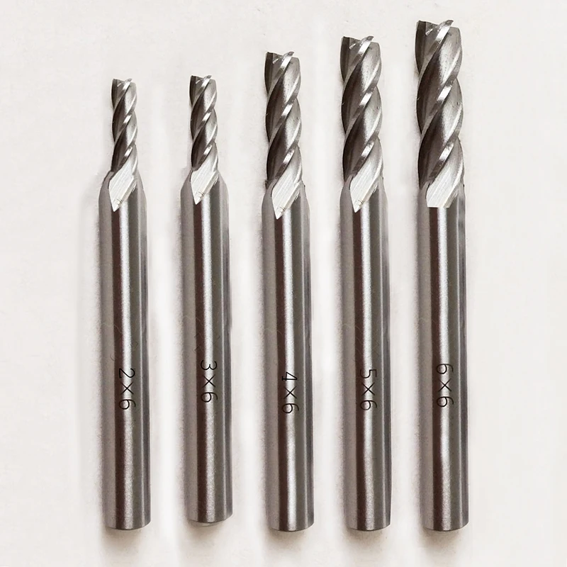 5pcs Hss 2mm 3mm 4mm 5mm 6mm End Milling Cutter for Cnc Machine Tools Router Bits Set End Mill Cnc Knife Herramientas