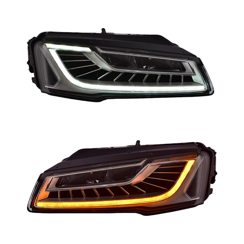 A8 D4 2014 2017 Auto Parts LED Headlights, Durable Modified DRL S8 D4 Style Headlights, Front 3 Lens