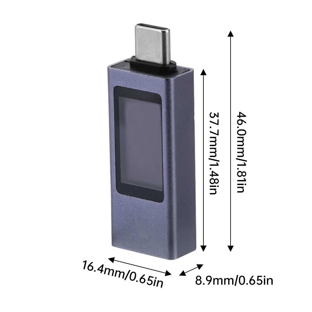 5A Multifunctionele Digitale Display DC Spanning Stroommeter Power Meter Type-C USB Telefoon Opladen Tester DC 4-30V 0-12A