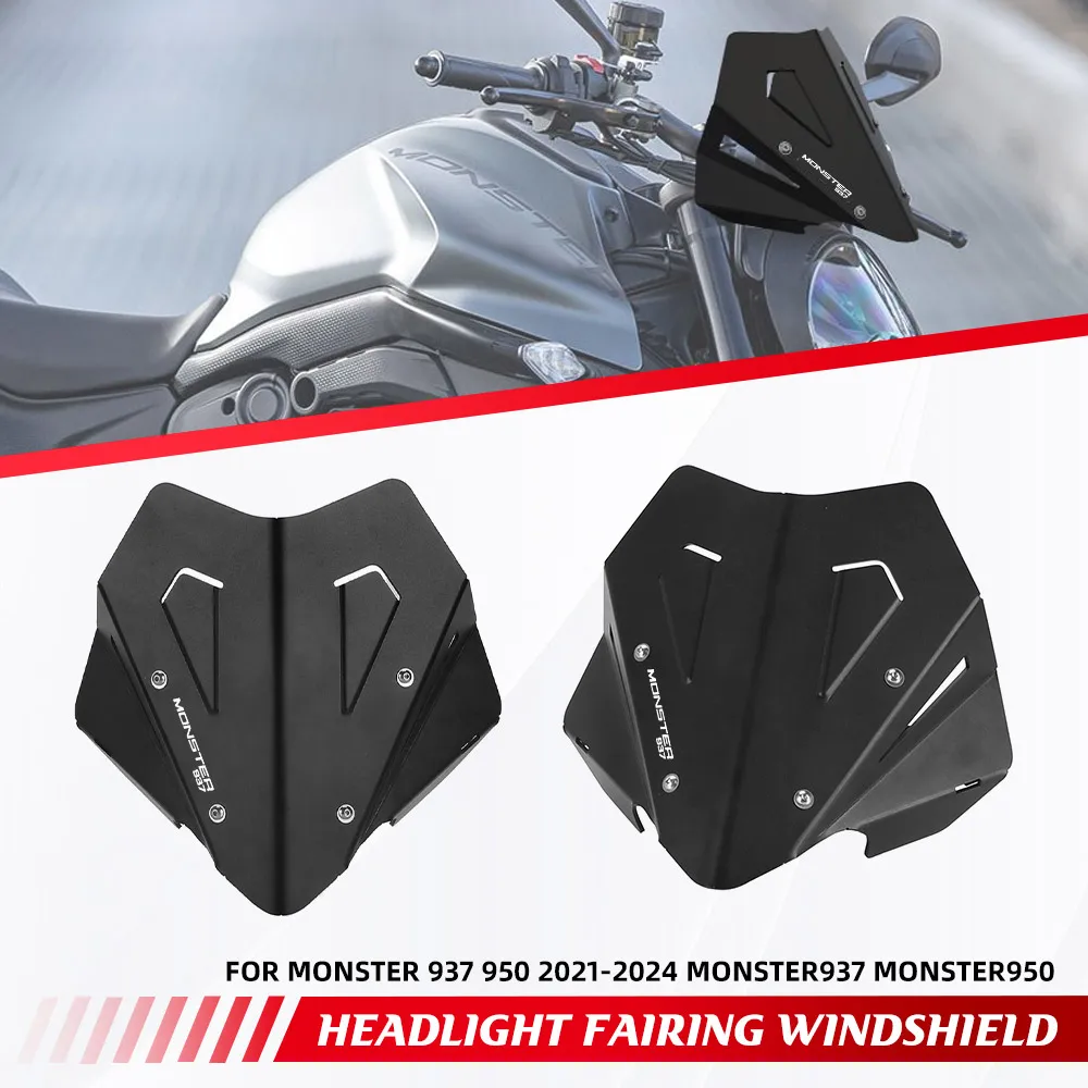

Windscreen Windshield For DUCATI MONSTER 937 950 2021 2022 2023-2024 Monster937 Monster950 Visor Wind Shield Screen Deflectors