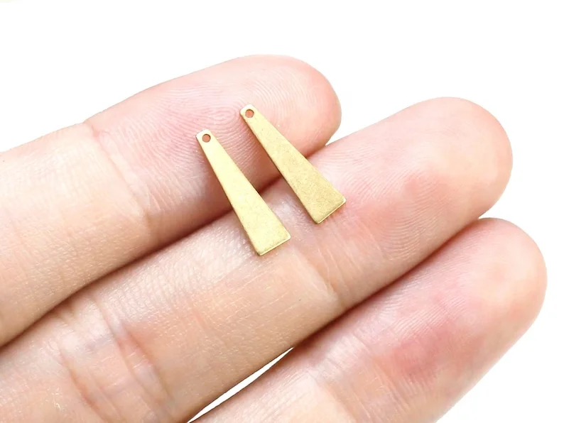 100pcs Dangling Earring Charms, Brass Stick Charm, Trapezoid Charms, Earring Findings, 14x4mm, Jewelry Making - R2488