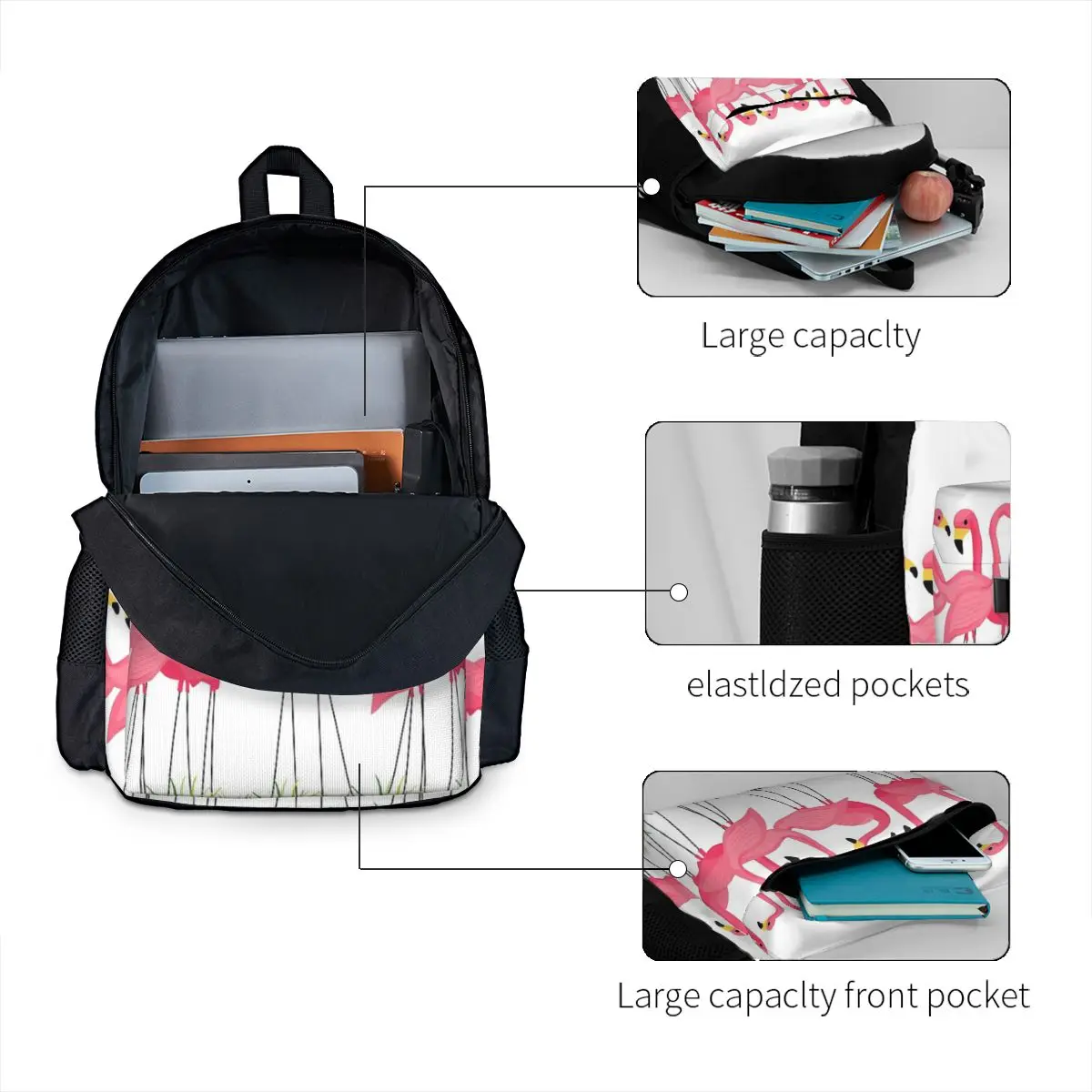 Flamingo ransel anak-anak, tas punggung anak laki-laki perempuan, ransel Laptop, tas sekolah pelajar, tas punggung anak-anak, ransel tropis