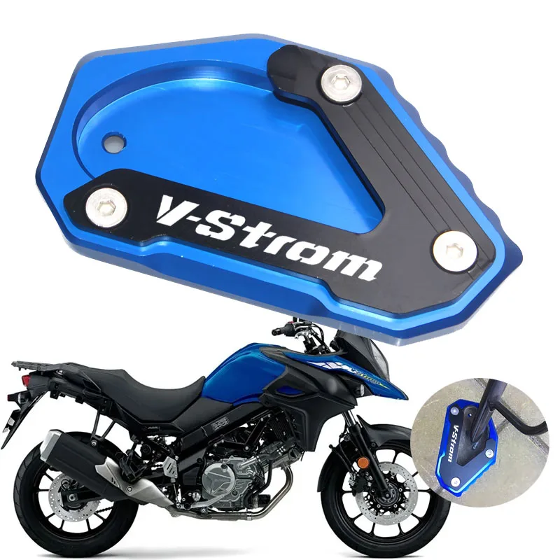 Para suzuki V-STROM 650/xt vstrom 650 dl650 2004-2024 motocicleta cnc kickstand pé suporte lateral extensão almofada placa de suporte