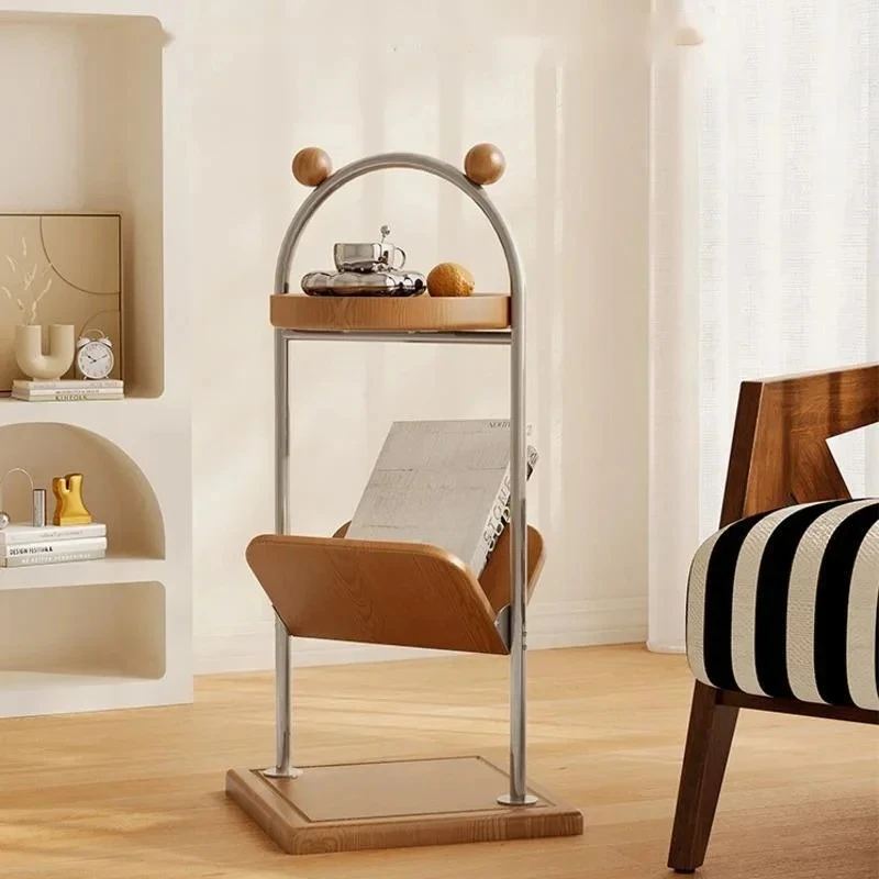 Light Luxury Advanced Sense Mini Coffee Table Solid Wood Cream Wind Storage Rack Home Furniture Living Room Sofa Edge A Few