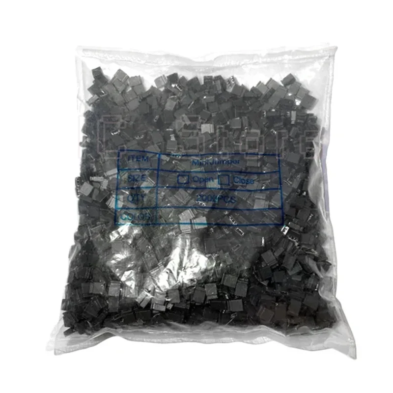 2000PCS Pitch Jumper Shorted Cap & Headers & Draadbehuizingen 2.54MM SHUNT Zwart Groen Rood Wit Geel Blauw Voor Arduino Open Close