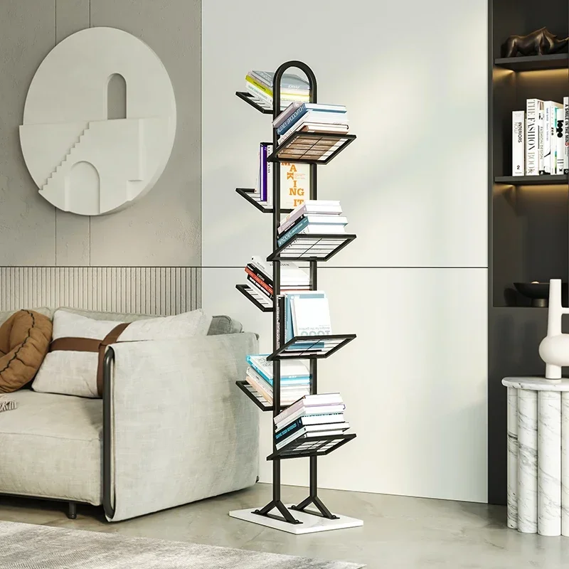 

-Iron Art Invisible Creative Internet Celebrity Wall Leaning Bookshelf Suspended Small Wall Simple Floor To Ceiling Shelf
