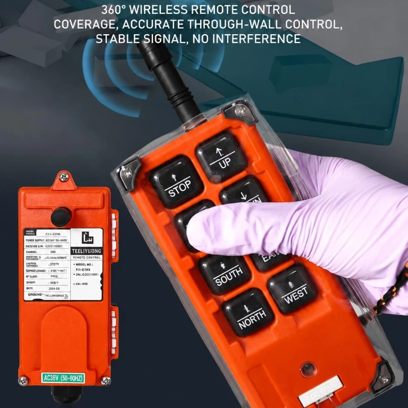 F21-E1B 24V 36V Wireless Industrial Remote Control 48V 220V 380V Suitable Lifting Motor Crane Remote Control And Receiver