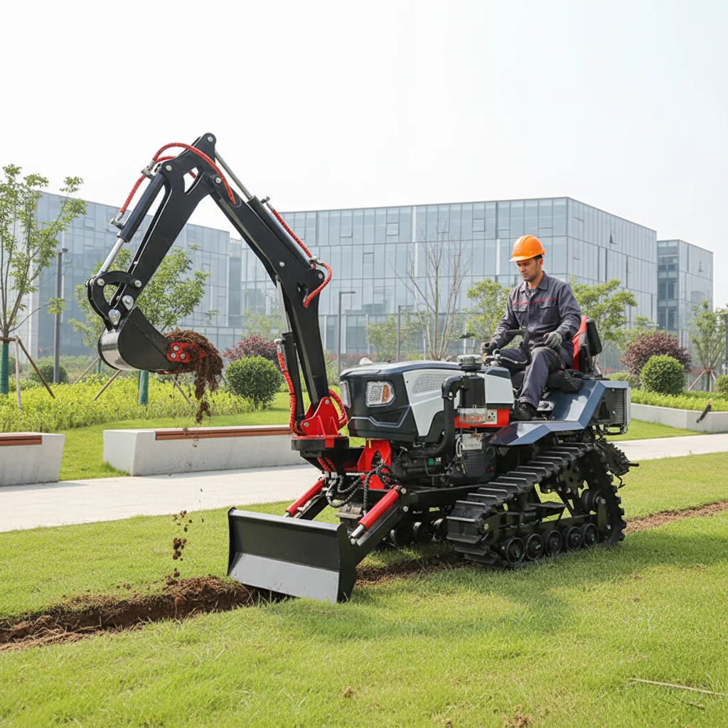 

Multi-Purpose 25HP 35HP Diesel Crawler Tractor Excavator Mini Agricultural Tiller Cultivator Farming Tool