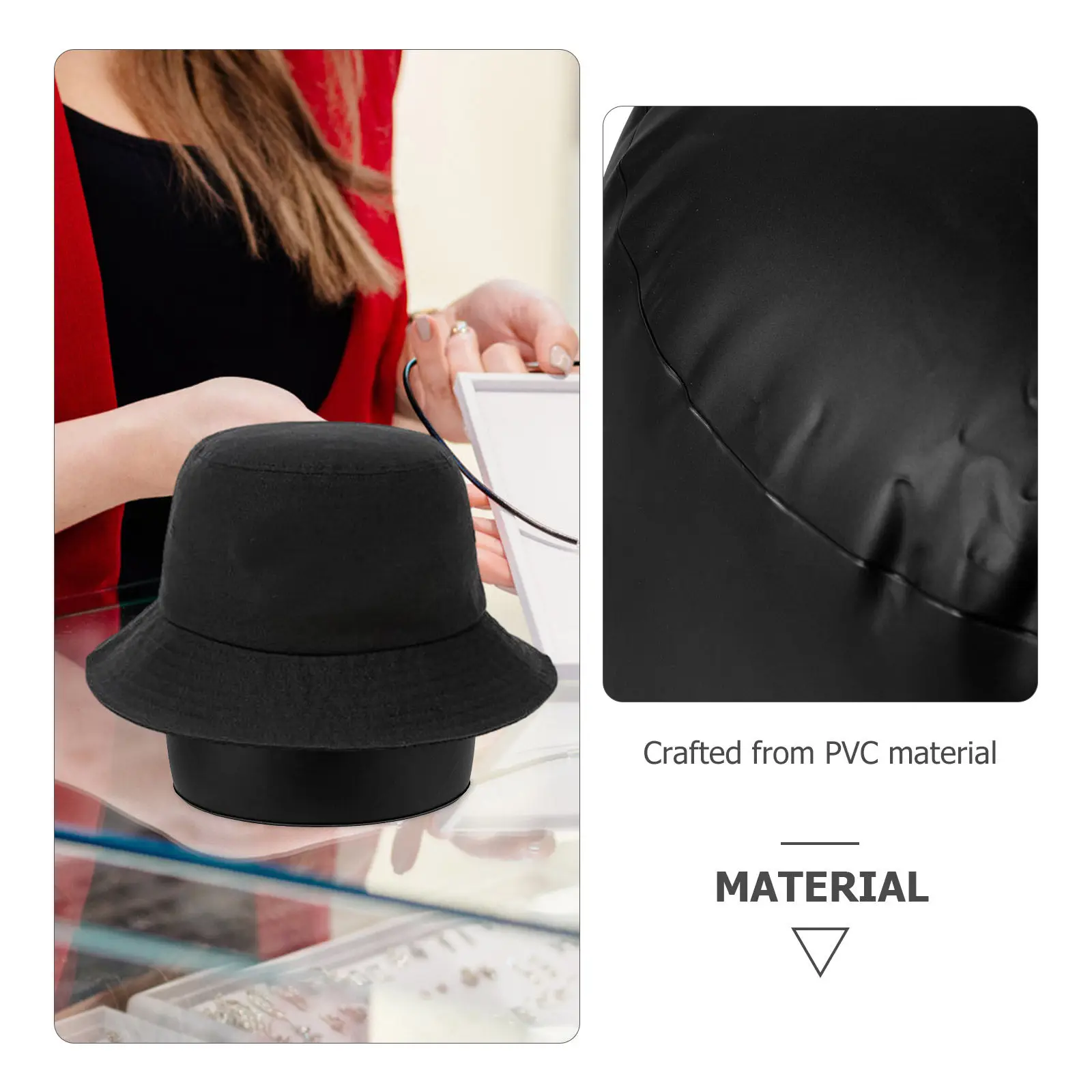 PVC Inflatable Hat Shaper Insert Lightweight Foldable for Baseball Caps Keeps Shape during Washing Travel Storage Display Use