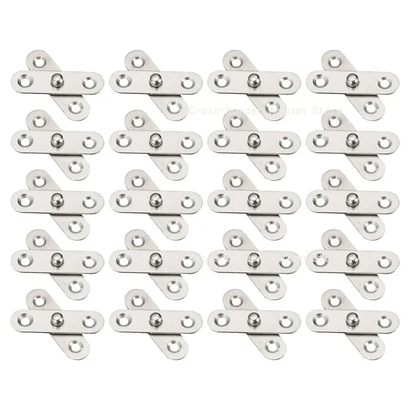20 Pcs  Pivot Hidden Hinge Stainless Steel Rotating Door Hinges Foldable Heavy Duty Shed Wood Installation Smooth