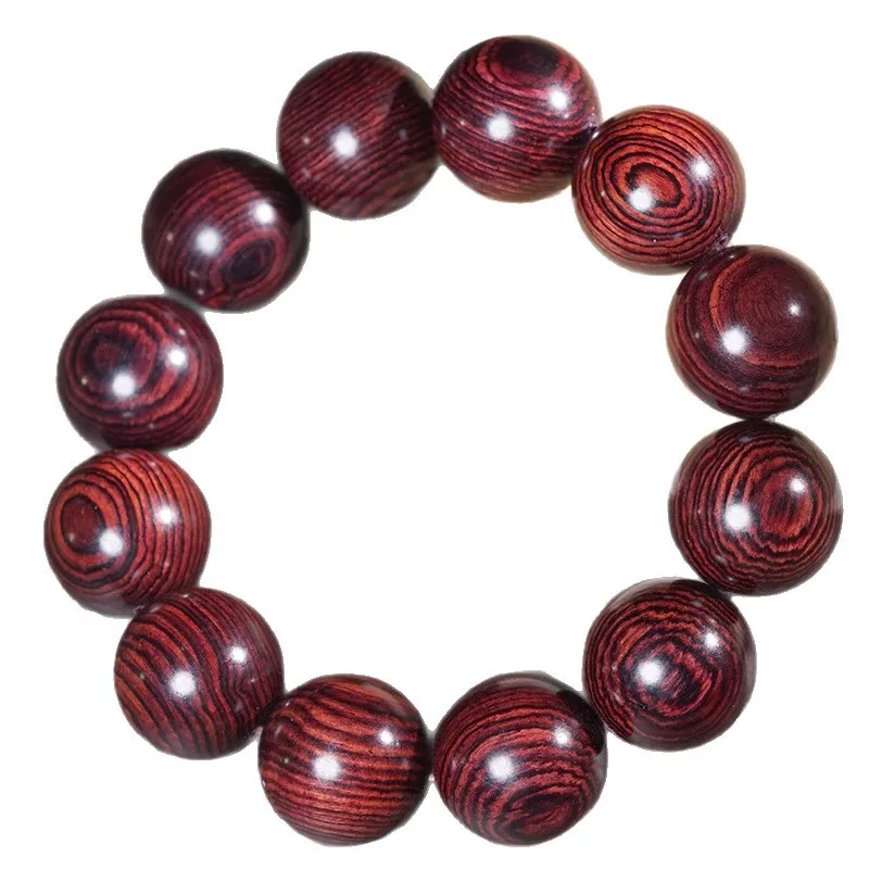 Natural Indian Purple Rosewood 20mm Prayer Bead Bracelet Unisex Collectible Cultural Play Festival Gift