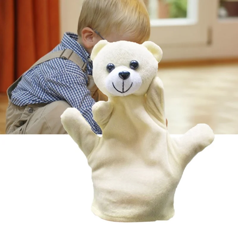 Finger puppen Cartoon Baby Kind Zoos Nutztier Tierwelt Hand handschuh weichen Plüschs ack für Kinder entzückendes Puzzle Lernspiel zeug