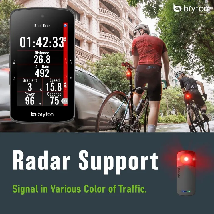 Rider S800 3.4 Inch Color LCD Touchscreen GPS Bike/Cycling Computer Offline USA Map, Compatible with Bike Radar,