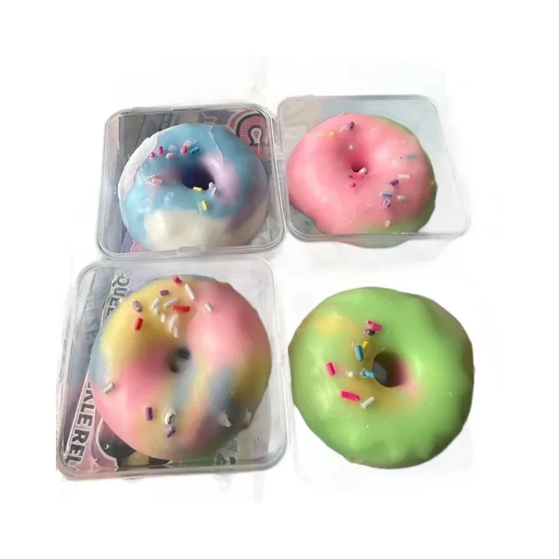 Hot selling Crispy Donut Slippery Toys, Macaron Cat Claw Chocolate Crispy Stress Relieving Breathable Plush Stress Relieving Toy view 3